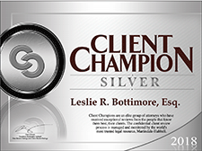 Client Champion silver leslie R. Bottimore, Esq. 2018