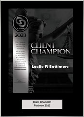 2023 Client Champion Leslie R Bottimore