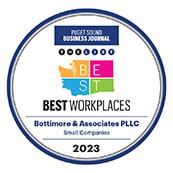 Puget Sound Business Journal The List Best Workplaces Bottimore & Associates PLLC Small Companies 2023